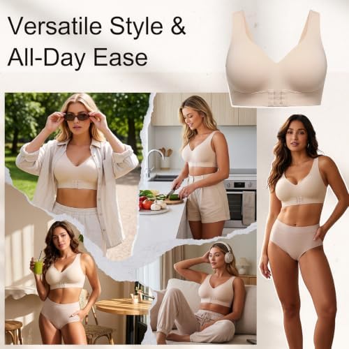 PoseFree Posture Support Bra for Women, Wireless Cross-Back Full Coverage