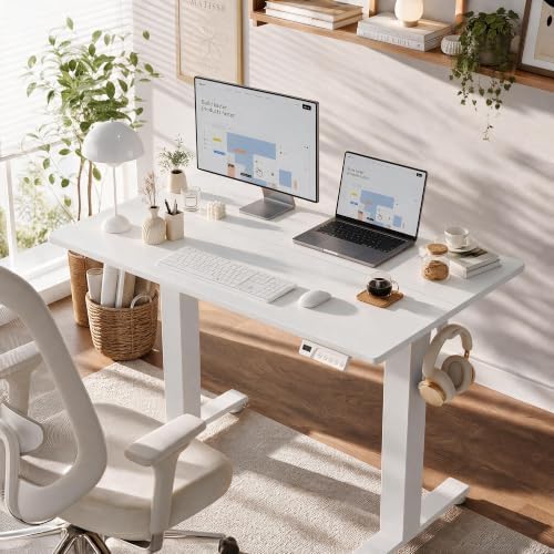 Claiks 40 x 24 Inch White Electric Standing Desk