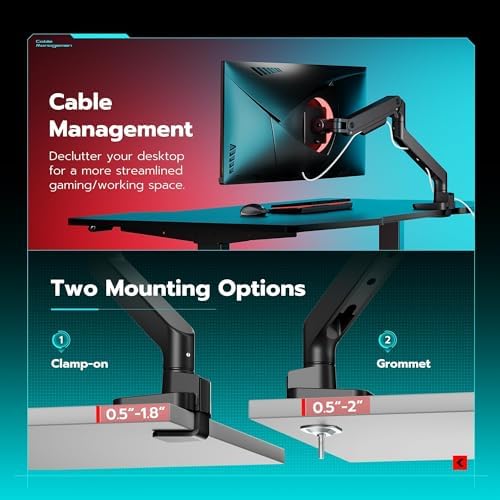 ARES WING Ultrawide Monitor Desk Arm for 17 to 49 Inch Screen, Holds 44 Lbs