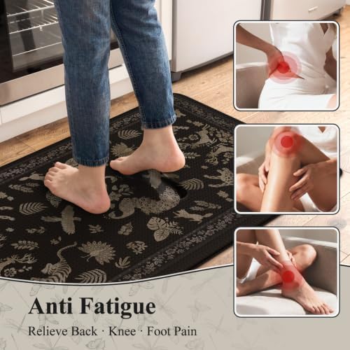 LEEVAN Anti Fatigue Kitchen Mats for Floor, Cushioned Kitchen Mat Set 2PCS