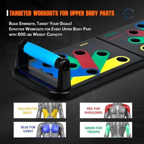 Foldable Push Up Board with 5 Resistance Bands, Home Gym Workout Equipment