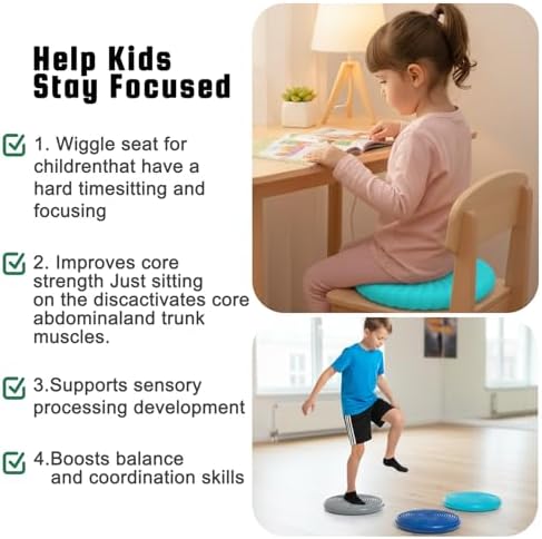 Wobble Cushion Core Balance Disc, Wiggle Seat with Inflation Pump