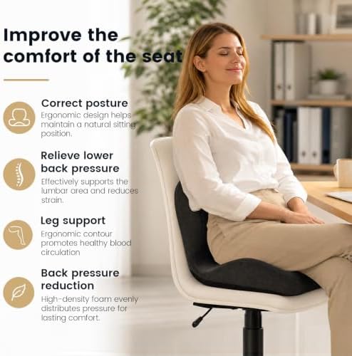 Ergonomic Memory Foam Seat Cushion for Office Chair,Car & Dining Chair