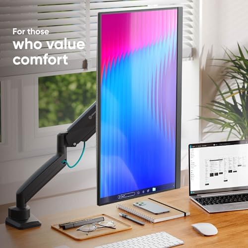 ONKRON Monitor Arm Desk Mount 13-32 Inch, 22 lbs, max VESA 100x100, Black