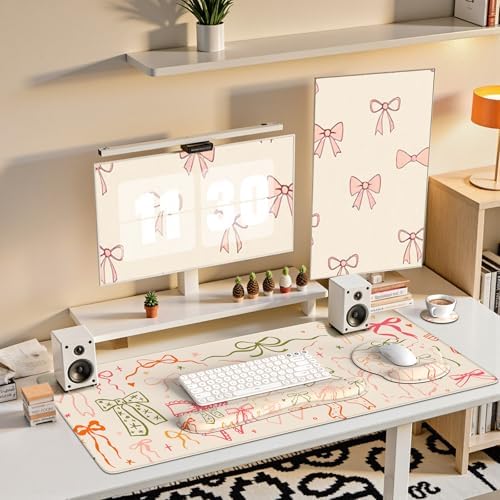 iCasso Desk Pad Mat, Large Mouse Pad and Keyboard Wrist Rest Set