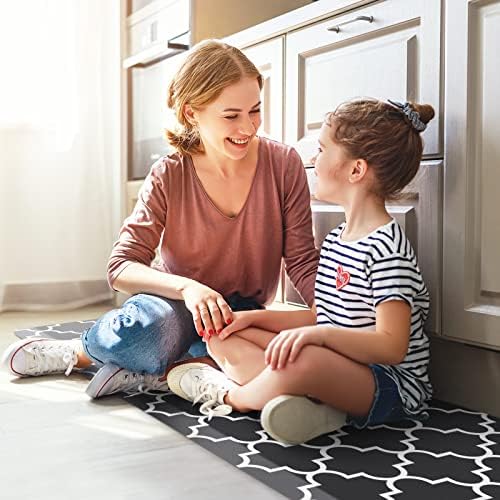 WISELIFE Kitchen Runner Rugs Anti-Fatigue mats,17.3" x 39", 4/5 Inch, Black