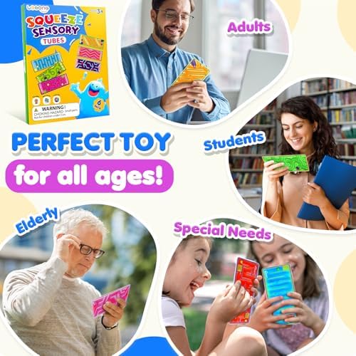 Squishy Sensory Fidget Autism Toys for Kids: Sensory Toys for Special Need 6 Pack Maze - Quiet Fidgets Sensory Filled Goo for Calming Down Classroom, Adult Office,Travel Essentials, Kid Students Gifts