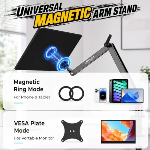 Urmust Magnetic iPad Mount, Desk Stand for Tablets & Portable Monitors M