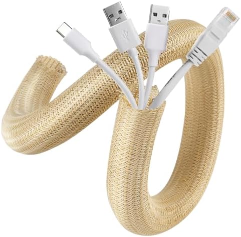 AGPTEK Cable Sleeve, 10ft - 4/5 inch Cable Management Cord Hider,Wood Color