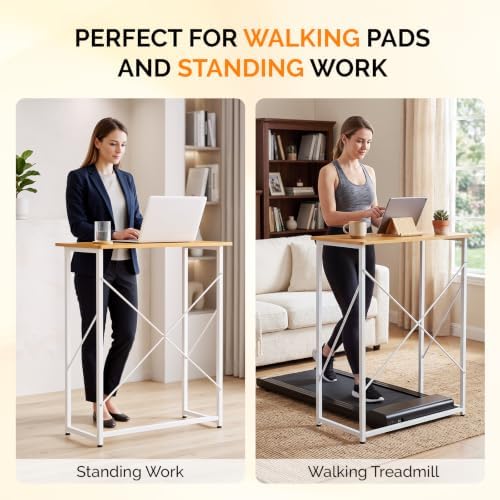 VINGLI 31.5" Folding Desk for Small Spaces, Standing Laptop Desk, Yellow
