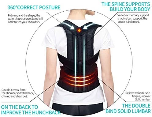 Back Brace Posture Corrector, Lumbar Back Support Belt, Men Women Adjustable Posture Correct Humpback Support Waist Shoulder Support for for Lower and Upper Back Pain Neck Spine Pain Men & Women (XL)