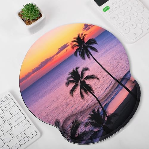 KONVINIT Ergonomic Mouse Pad with Wrist Rest, Small Mousepad with Non-Slip Rubber Base and Smooth Surface, Sunset Mouse Pads for Desk, Office Desk Accessories