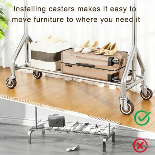 2" Office Chair Casters Wheels, 5-Pack, 10x15mm Threaded Stem Castor