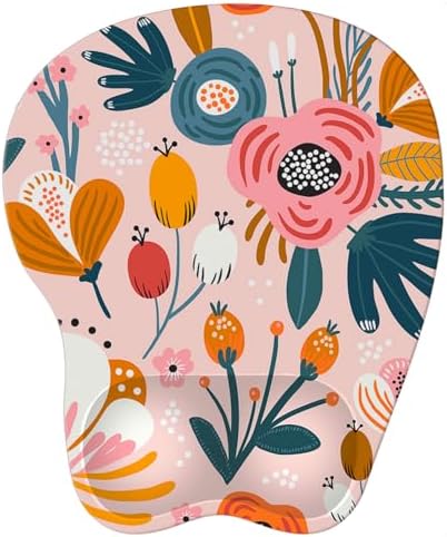 Upgrade Ergonomic Mouse Pad,Non Slip Mousepad Wrist Rest Support for Office, Computer, Laptop & Mac(B-Pink Floral)
