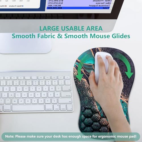 Ergonomic Mouse Pad Wrist Rest, 15° Memory Foam, Non-Slip PU Base