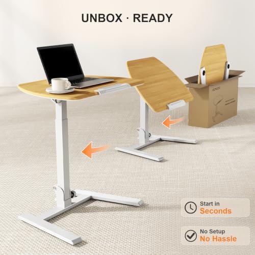 ROMOON Folding Standing Desk, 25" No-Assembly Height Adjustable Laptop Cart