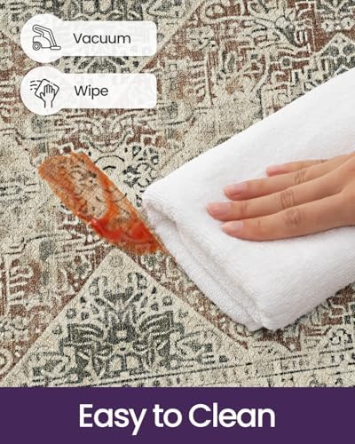 DEXI Kitchen Mats for Floor Cushioned 24x35 Cream Red