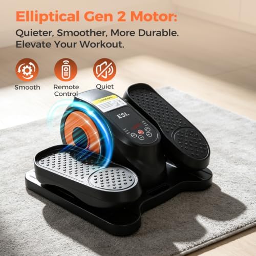 ESL Under Desk Elliptical Machine for Home Office, Seated Pedal Exerciser