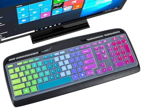 Keyboard Cover for Logitech MK320 YR002/Y-R0009 Wireless Desktop Keyboard, Logitech MK330 MK335 Wireless Keyboard Protector-Rainbow