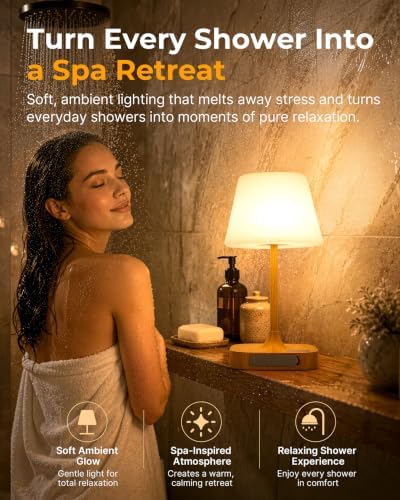 BUCASA Waterproof Shower Lamp Rechargeable Bathroom Shower Lights