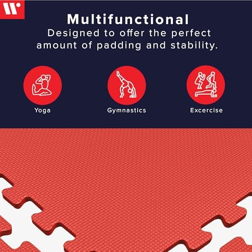 We Sell Mats 3/8" Thick Multipurpose EVA Foam Exercise Floor Mat, Interlocking Tiles, Anti-Fatigue for Home or Gym
