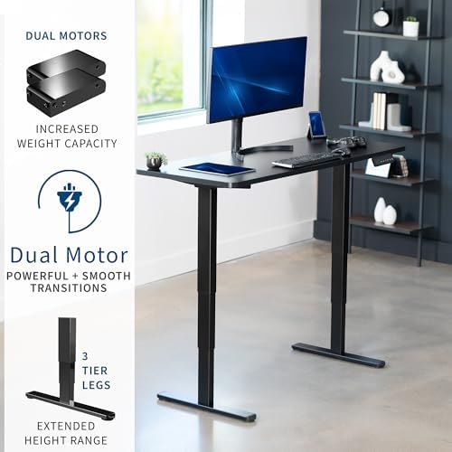 VIVO Black 60 x 24 in Standing Desk, DESK-KIT-2B6B
