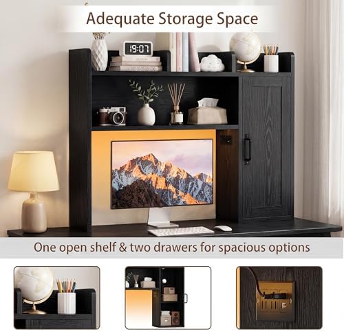Desktop Storage Shelf, 37.4" Computer Desk Organizer 3-Tier Wood
