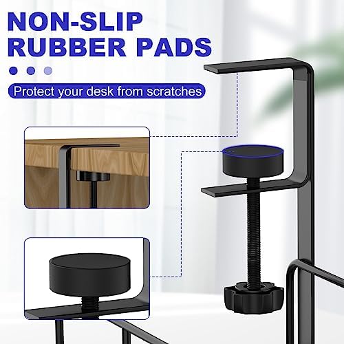 Under Desk Cable Management Tray No Drill Steel Rack Black