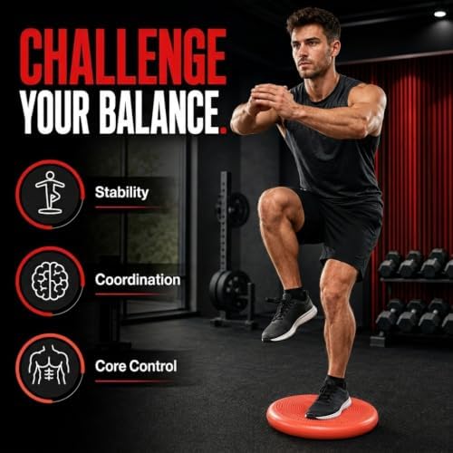 Hanstuten Wobble Seat Cushion Balance Disc - Rubber Wiggle Seat for Active Sitting, Office Desk Chair, and Core Strength Training