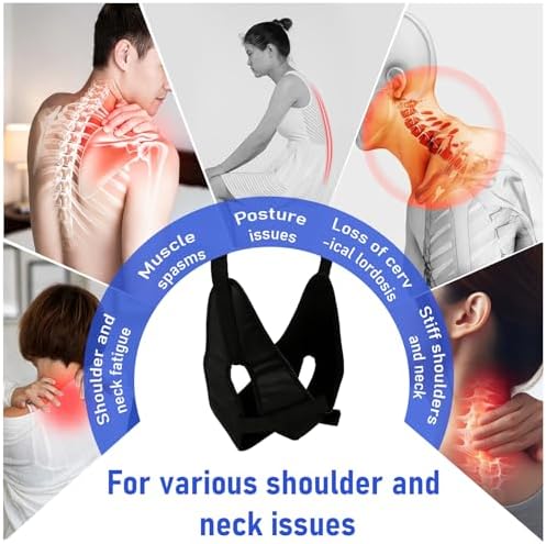 Cervical Neck Traction Device Over-The-Door, Adjustable Portable Neck Stretcher, Neck Sling for Spine Decompression, Adjustable Tension Levels Ideal for Homes, Offices, and Break Rooms