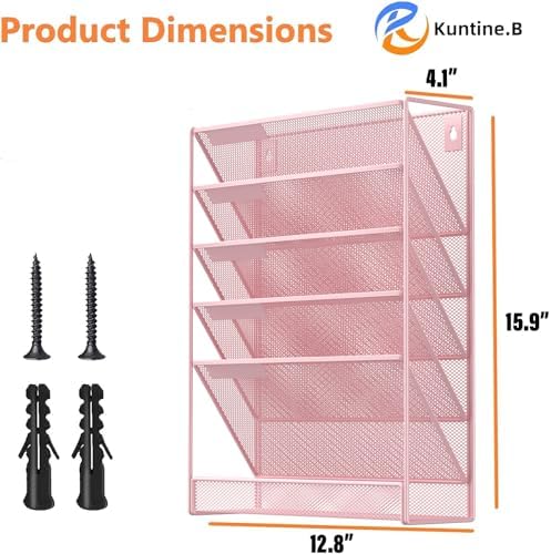 Kuntine.B Wall File Organizer Office Hanging Magazine Holder Wall File Organizer for Office Home