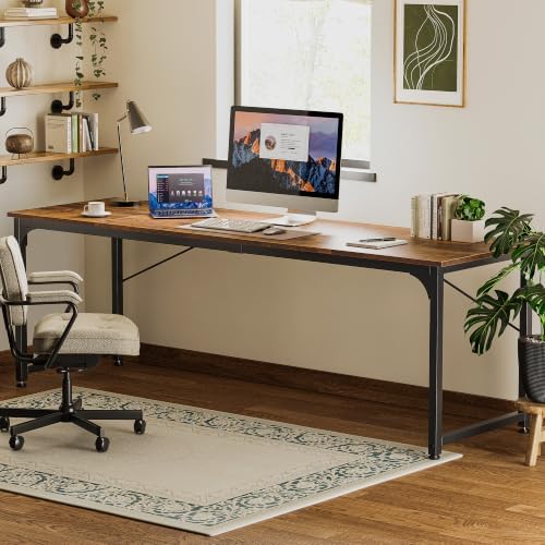 Huuger Computer Desk, 86.6 Inch Home Office Desk