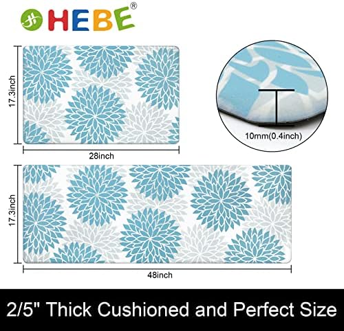 HEBE Anti Fatigue Kitchen Rugs Set of 2, Cushioned Kitchen Mats for Floor