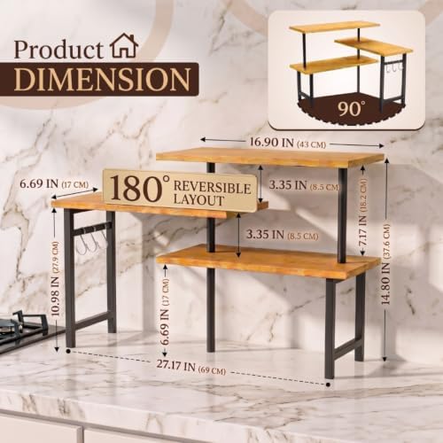 3-Tier Bamboo Corner Organizer Countertop Shelf