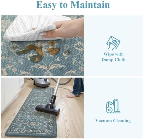 KIMODE Kitchen Floor Mat Anti Fatigue, Cushioned Kitchen Rug 2 Piece