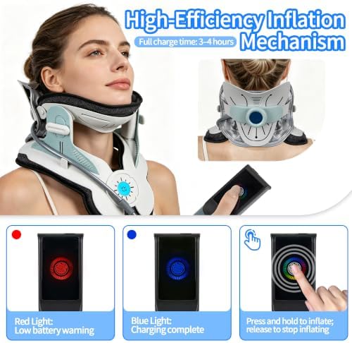 MKMS Neck Traction Device Electric Remote for Cervical Pain & Spine Relief