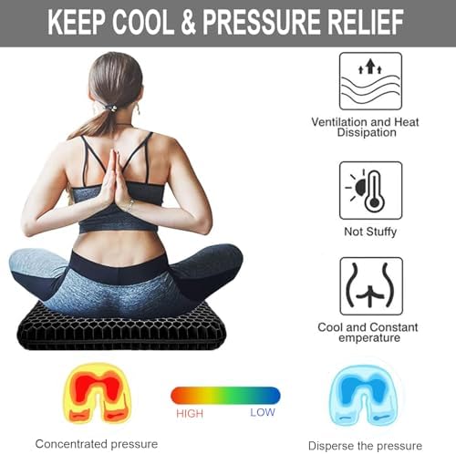 2" Extra Thick Gel Seat Cushion for Long Sitting Pressure Relief
