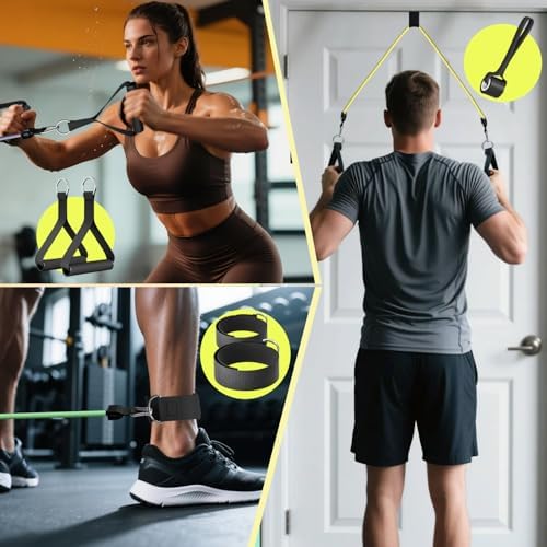 WHATAFIT Resistance Bands with Handles, 150 lb Exercise Bands Set