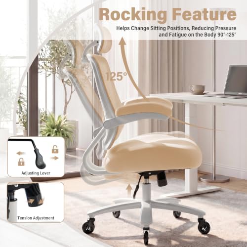 Big and Tall Office Chair with 500 LBS Capacity and Memory Foam Seat, Beige