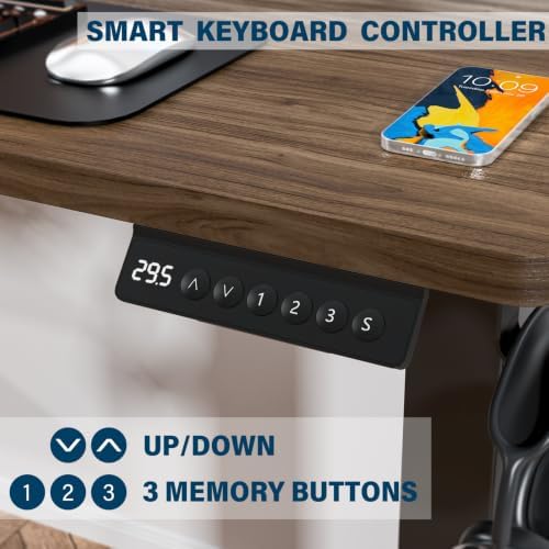 Kingant Standing Desk, 32x24 Inch Electric Height Adjustable Computer Desk