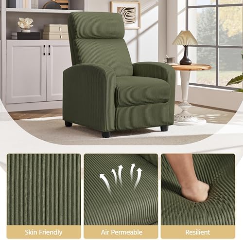 Yaheetech Recliner Chair with 3 Adjustable Angles Armchair Dark Green