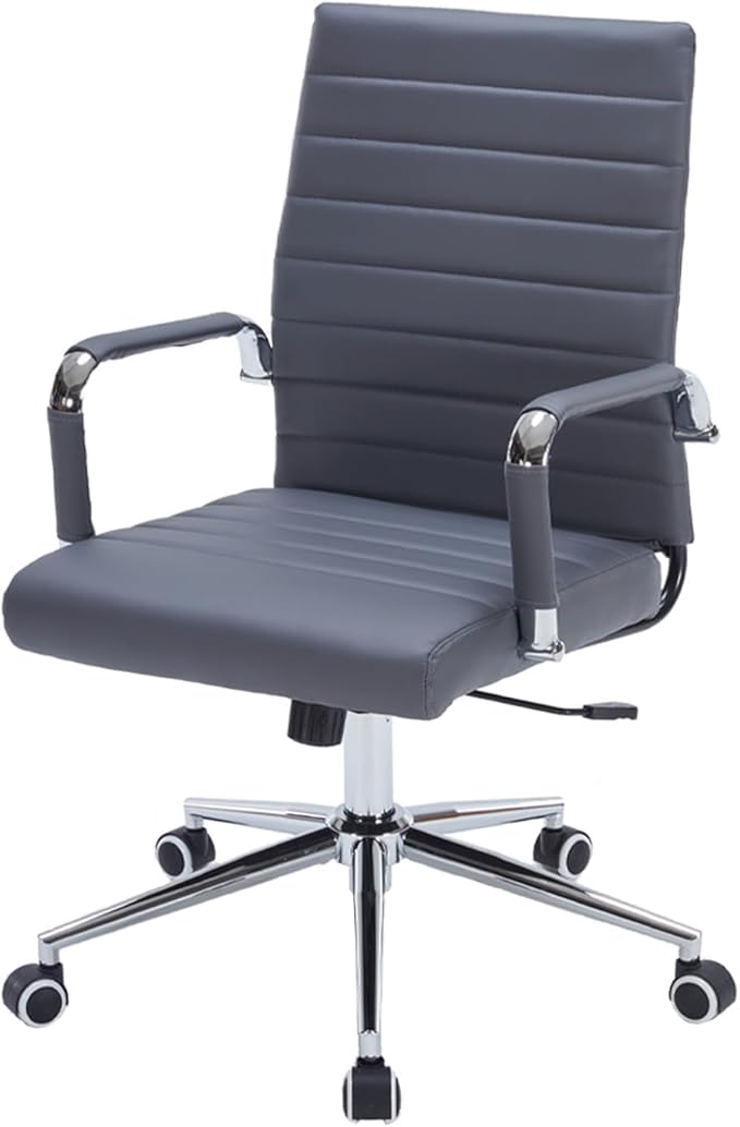 Modern Office Desk Chair (Grey, Mid Back)