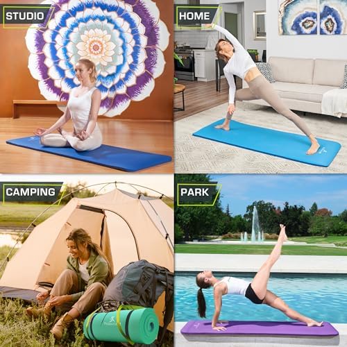 ProsourceFit Extra Thick Yoga and Pilates Mat, 71-inch Long High Density Exercise Mat with Comfort Foam and Carrying Strap