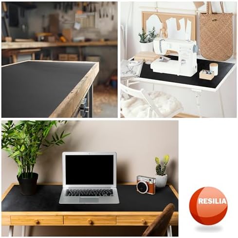 RESILIA Work Bench Mat - 23.5" X 47.5" X 0.06" Scratch-Resistant PVC Mats - Protect Your Workbench, Table, or Tool Station from Painting, Woodworking, Crafting, Building, & More, Black, Made in USA