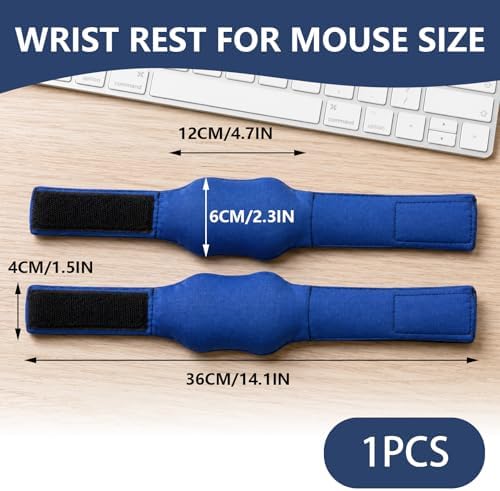 2 Pack Adjustable Wearable Mouse Wrist Rest with Soft Beads,Wrist Pad for Keyboard,Carpal Tunnel Pain Relief,Computer Gaming Office Typing,Computer Accessories for Desk