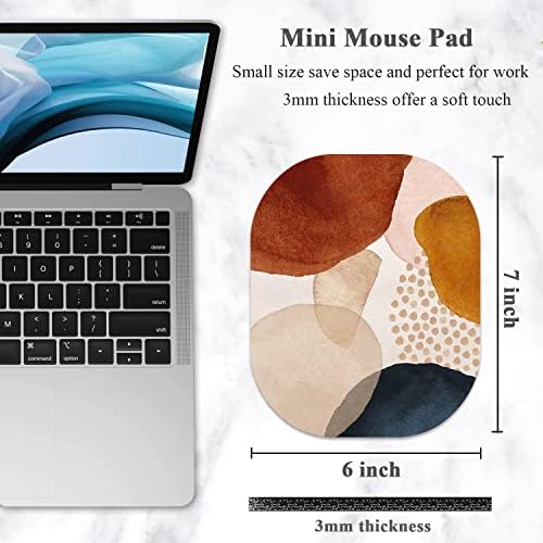 Small Mouse Pad 6 x 7 Inch, Oval Mini Mouse Pad with Non-Slip Rubber Base, Waterproof Compact Mouse Mat for Laptop Computer Wireless Mouse Keyboard Tray Home Office Travel, Abstract Marble