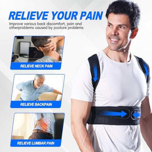 Posture Corrector for Women and Men ( Order A Size Up ) Upgraded Back Brace Support, Adjustable Shoulder Straightener for Improving Back Posture, Relief for Upper and Lower Back, Lumbar, Neck, Shoulder Pain (2XL(43.3~49.2))
