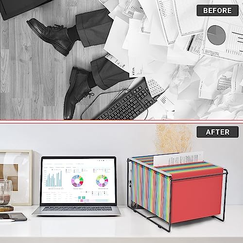 2 Sets Hanging File Folder Frame Letter/Legal Size,Less Than 9.5”H/15.4”D File Cabinet Rail/Drawer/Inserts,Hanging File Holder,Desk Organizer for Accessories,Filing Box,Anti-Scratch/Rusty
