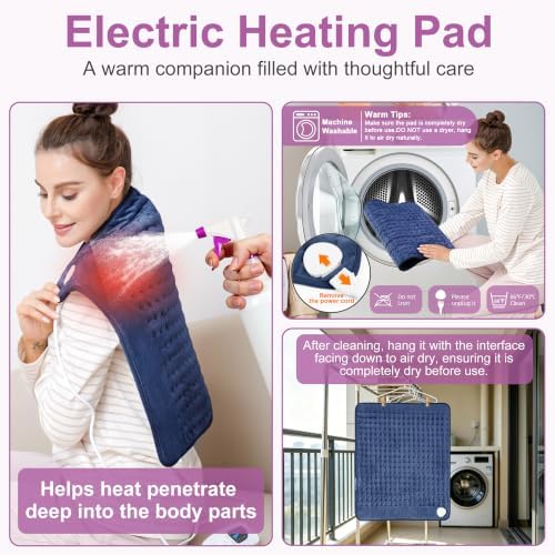 Heating Pad,Electric Heating Pads,Heating Pad for Back,DarkBlue,24x20 Inch