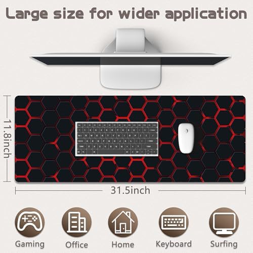 Mouse Pad Gaming - Desk Mat for Keyboard and Mouse - Large Mouse Pads for Desk, Gaming Mousepad with Non-Slip Base, Desks Pad (31.5" X 11.8") for Game, Office and Home
